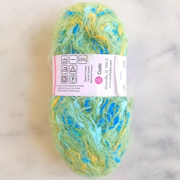 NWT.Moda Dea Cheri Lime Green, Yellow & Blue Eyelash Yarn Skein Lot 50958. 7pcs. - Picture 4 of 5
